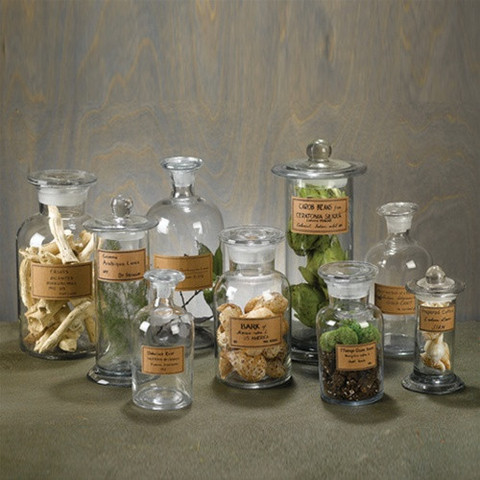 9 apothecary jars Burke Decor