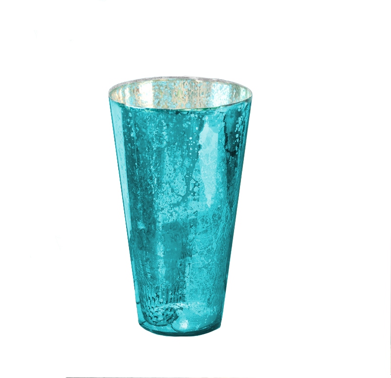 Mercury Glass Vase in Turquoise Ivg Stores