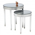 Set of Nesting Round Mirrored Tables Ivg Stores