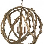 Driftwood orb chandelier Burke Decor