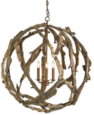 Driftwood orb chandelier Burke Decor