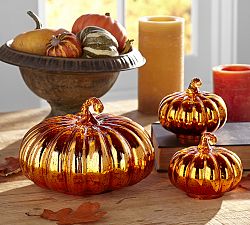 Orange Mercury Glass Pumpkins Pottery Barn